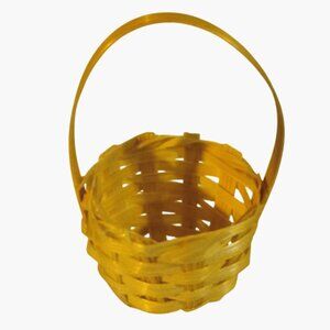 Miniature Woven Basket With Handle 1 inch Dollhouse Easter